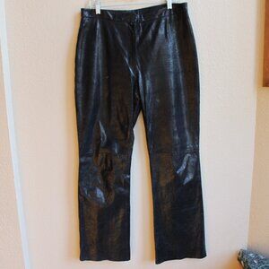 INC International Concepts vintage Y2K Black Leather Bootcut Pants Women 12